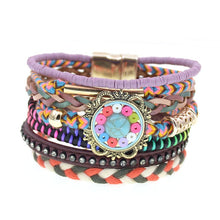 Load image into Gallery viewer, women bracelets Leather bracelets bohemia colorful beaded charm bracelets for women fashion jewelry -  flower world