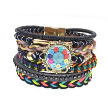 Load image into Gallery viewer, women bracelets Leather bracelets bohemia colorful beaded charm bracelets for women fashion jewelry -  flower world