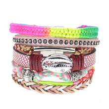 Load image into Gallery viewer, women bracelets Leather bracelets bohemia colorful beaded charm bracelets for women fashion jewelry -  flower world
