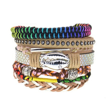 Load image into Gallery viewer, women bracelets Leather bracelets bohemia colorful beaded charm bracelets for women fashion jewelry -  flower world