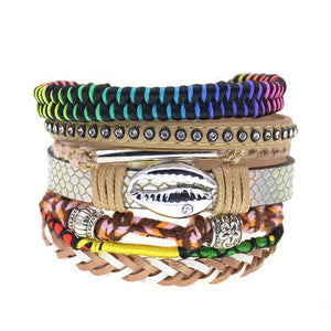 women bracelets Leather bracelets bohemia colorful beaded charm bracelets for women fashion jewelry -  flower world