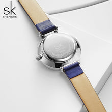 Load image into Gallery viewer, Women Watches  Luxury Leather Strap Wristwatch for Women Blue Feather -  flower world