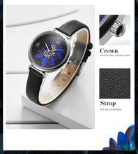 Load image into Gallery viewer, Women Watches  Luxury Leather Strap Wristwatch for Women Blue Feather -  flower world