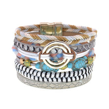 Load image into Gallery viewer, women bracelets Leather bracelets bohemia colorful beaded charm bracelets for women fashion jewelry -  flower world