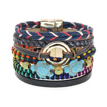 Load image into Gallery viewer, women bracelets Leather bracelets bohemia colorful beaded charm bracelets for women fashion jewelry -  flower world