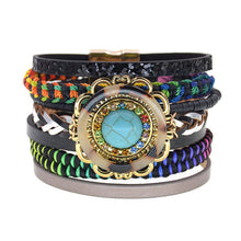 Load image into Gallery viewer, women bracelets Leather bracelets bohemia colorful beaded charm bracelets for women fashion jewelry -  flower world
