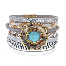 Load image into Gallery viewer, women bracelets Leather bracelets bohemia colorful beaded charm bracelets for women fashion jewelry -  flower world