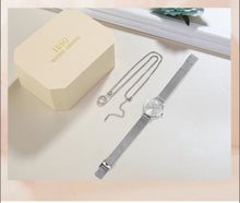 Load image into Gallery viewer, Watches Set Silver Earring Necklace Set Female Jewelry Set -  flower world