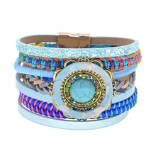 Load image into Gallery viewer, women bracelets Leather bracelets bohemia colorful beaded charm bracelets for women fashion jewelry -  flower world