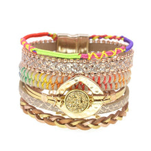 Load image into Gallery viewer, women bracelets Leather bracelets bohemia colorful beaded charm bracelets for women fashion jewelry -  flower world