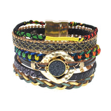 Load image into Gallery viewer, women bracelets Leather bracelets bohemia colorful beaded charm bracelets for women fashion jewelry -  flower world