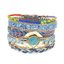 Load image into Gallery viewer, women bracelets Leather bracelets bohemia colorful beaded charm bracelets for women fashion jewelry -  flower world