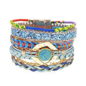 women bracelets Leather bracelets bohemia colorful beaded charm bracelets for women fashion jewelry -  flower world