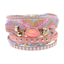 Load image into Gallery viewer, women bracelets Leather bracelets bohemia colorful beaded charm bracelets for women fashion jewelry -  flower world