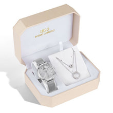 Load image into Gallery viewer, Watches Set Silver Earring Necklace Set Female Jewelry Set -  flower world