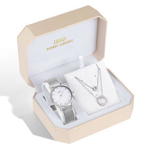 Load image into Gallery viewer, Watches Set Silver Earring Necklace Set Female Jewelry Set -  flower world
