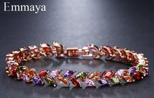 Load image into Gallery viewer, Charm AAA Cubic White Zircon Four Colors Leaf Jewelry Bracelets For Woman -  flower world