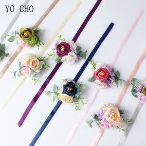 YO CHO handmade silk rose wristband -  flower world