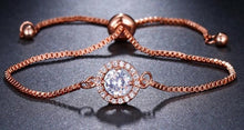 Load image into Gallery viewer, Elegance Two Colors AAA Zircon Adjustable Annular Round Crystal Bracelets For Women -  flower world