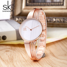 Load image into Gallery viewer, Rose Gold Watches Women Set Luxury Crystal Earrings Necklace Watches Sets -  flower world
