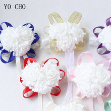 Load image into Gallery viewer, YO CHO wrist corsage White Sparkling Roses -  flower world